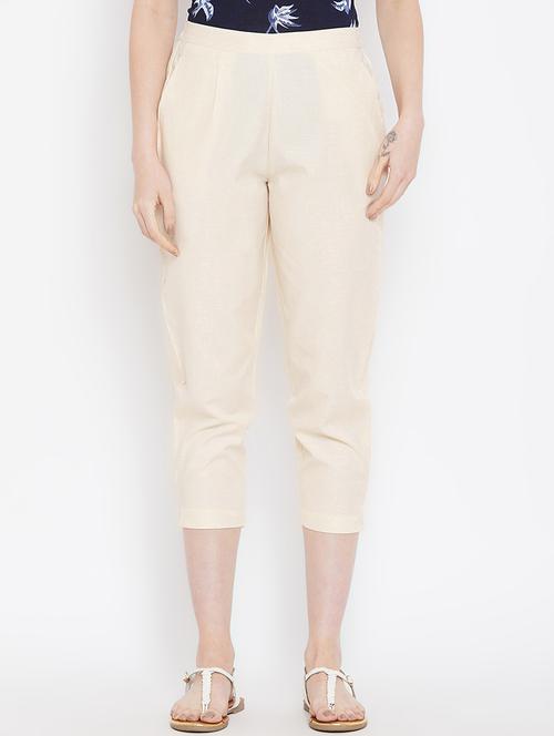 pleat detail cropped pant - 16046988 - Very Small Image - 1