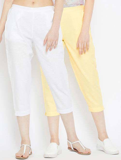 set of 2 pleat detail cropped pants - 16047321 - Very Small Image - 1