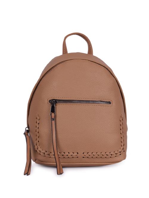 beige leatherette (pu) fashion backpack - 16047371 - Very Small Image - 1