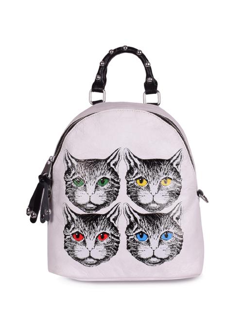 white leatherette (pu) fashion backpack - 16047378 - Very Small Image - 1