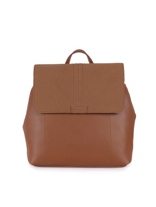 tan leatherette (pu) fashion backpack - 16047382 - Very Small Image - 1
