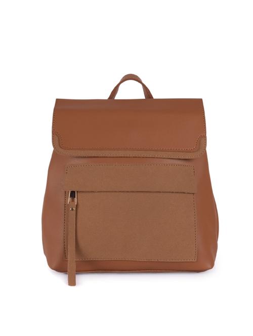 tan leatherette (pu) fashion backpack - 16047401 - Very Small Image - 1
