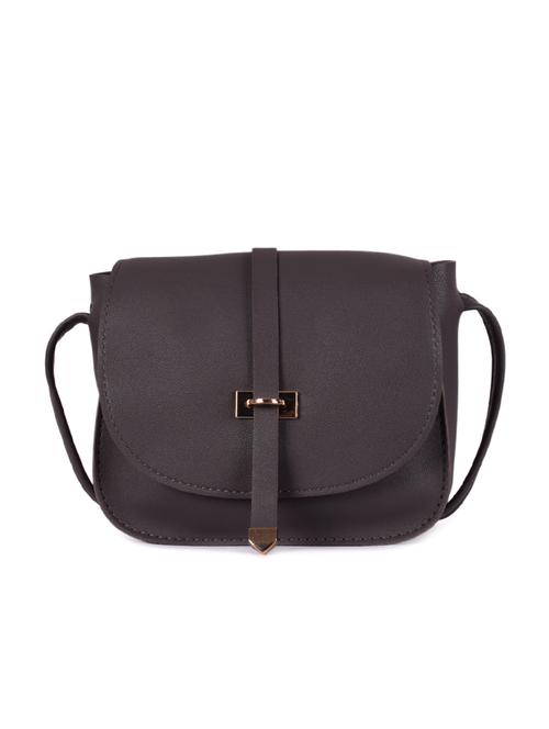 grey leatherette (pu) sling bag - 16047424 - Very Small Image - 1