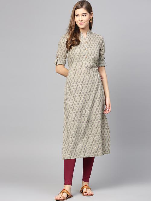 printed straight kurta - 16047474 - Very Small Image - 1