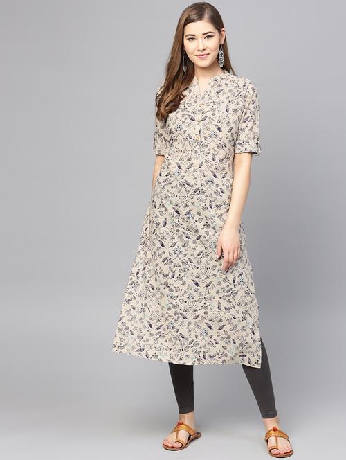 floral print straight kurta - 16047476 - Very Small Image - 1