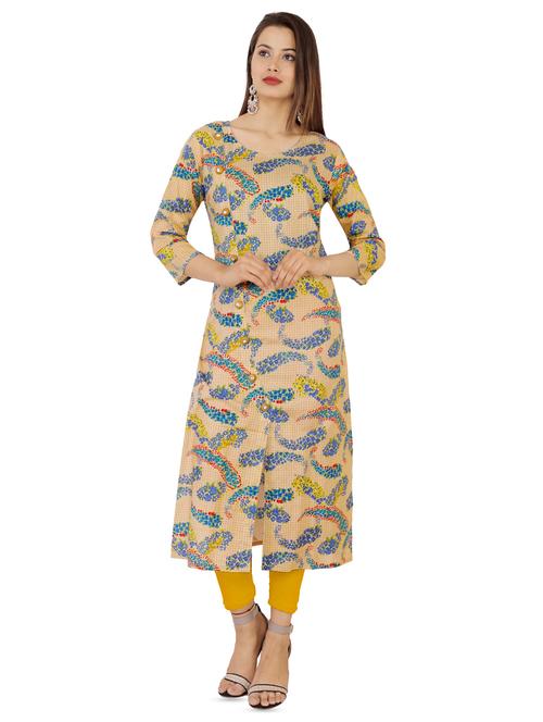 kaantha printed straight kurta - 16047891 - Very Small Image - 1