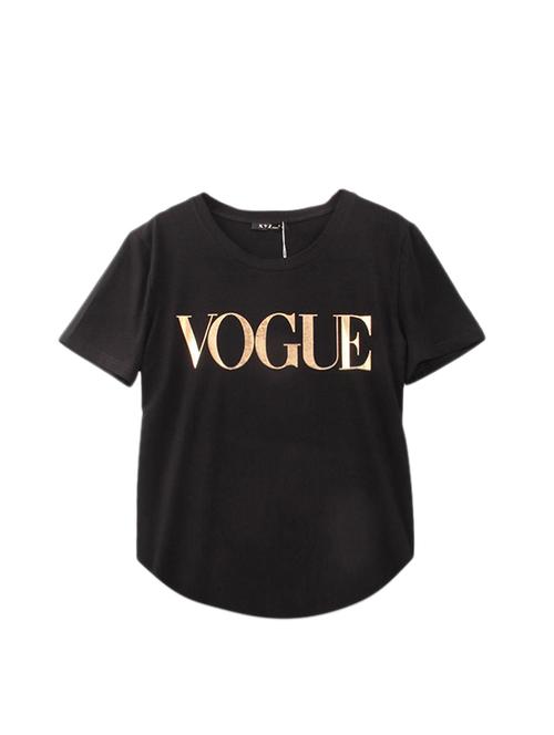 curved hem letter print tee - 16048844 - Very Small Image - 1