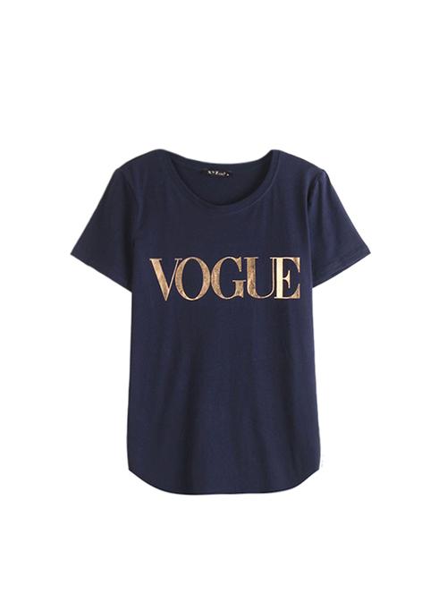 curved hem letter print tee - 16048846 - Very Small Image - 1
