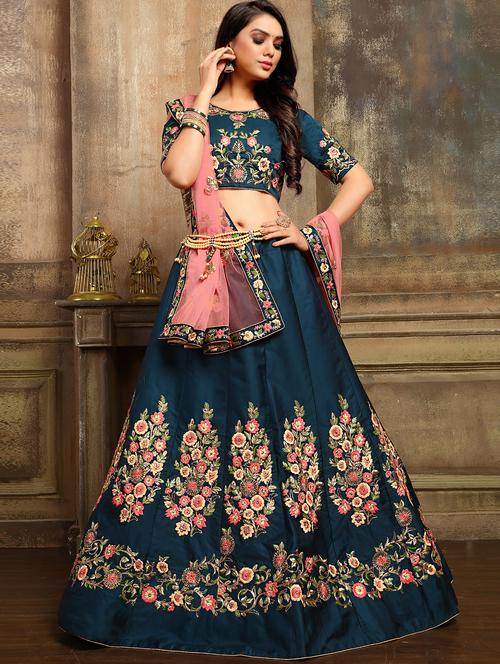 embroidered kalidaar lehenga - 16049071 - Very Small Image - 1
