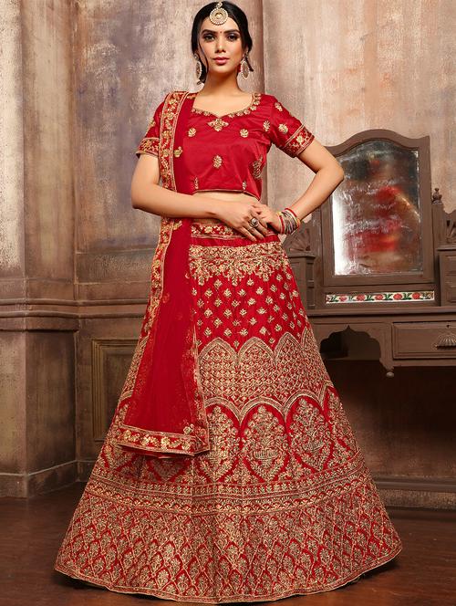embroidered kalidaar lehenga - 16049246 - Very Small Image - 1