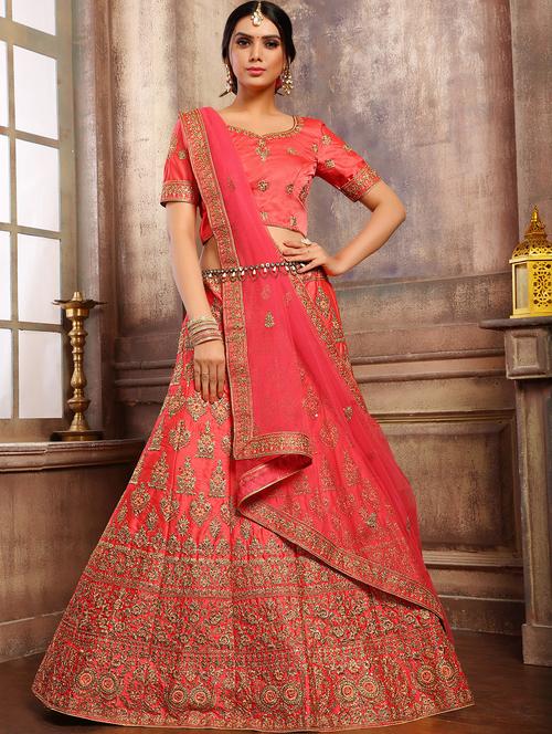 embroidered kalidaar lehenga - 16049247 - Very Small Image - 1