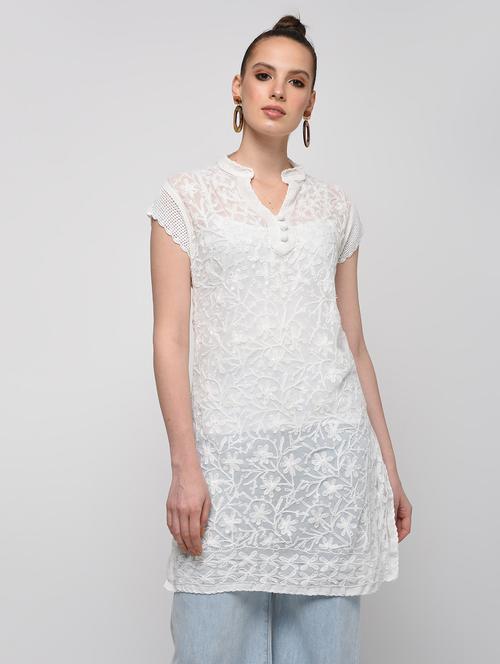 chikankari straight kurta - 16049434 - Very Small Image - 1