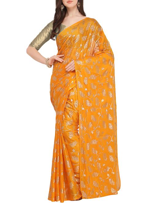 foil printed saree with blouse - 16049472 - Very Small Image - 1