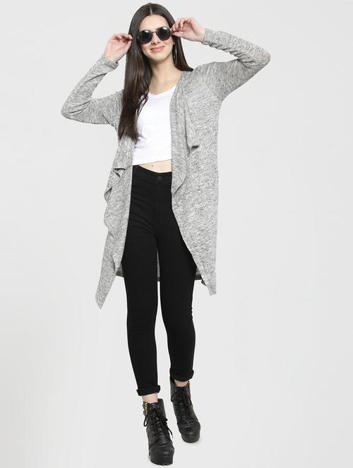 long sleeved melange shrug - 16050201 - Very Small Image - 1