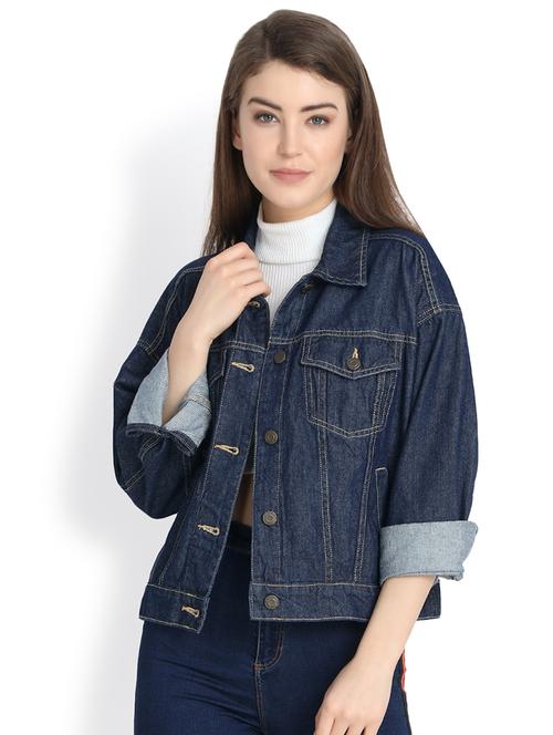 roll up sleeved denim jacket - 16050390 - Very Small Image - 1