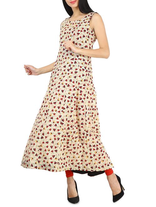 printed flared kurta - 16050459 - Very Small Image - 1