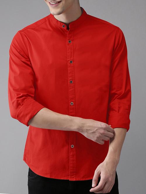 red solid casual shirt - 16051072 - Very Small Image - 1