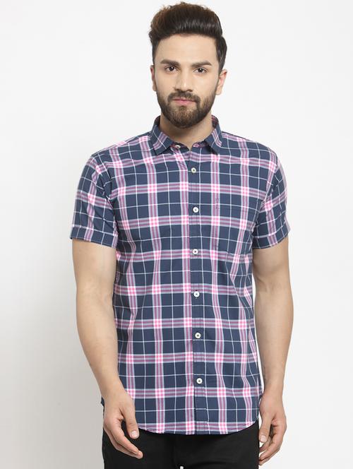 blue checkered casual shirt - 16051606 - Very Small Image - 1