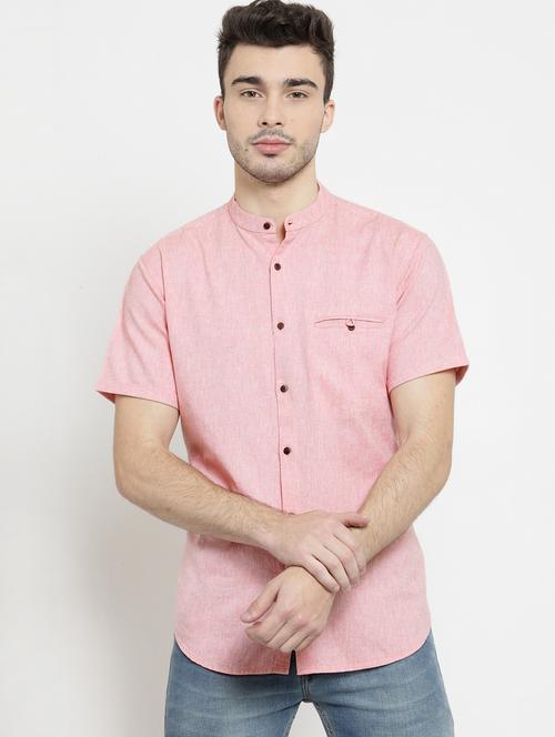 pink linen casual shirt - 16051610 - Very Small Image - 1