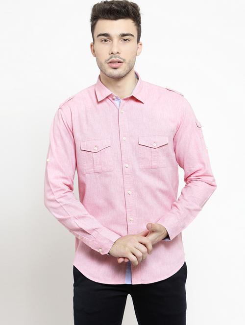 pink linen casual shirt - 16051644 - Very Small Image - 1