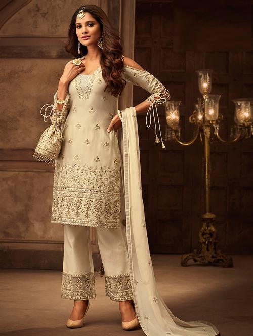 embroidered plazzo kurta - 16052286 - Very Small Image - 1