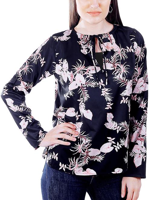 tie up floral top - 16052351 - Very Small Image - 1