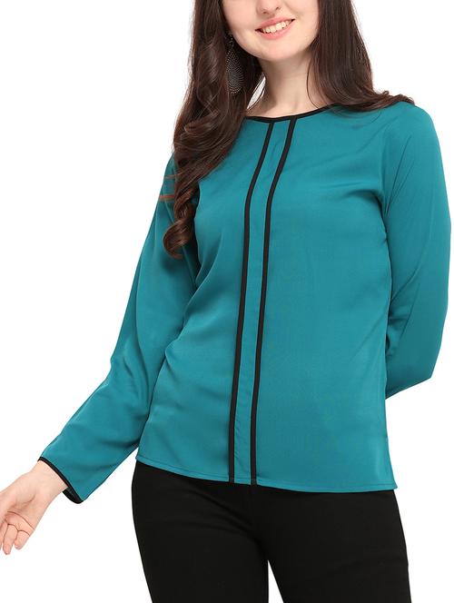contrast piped side slit top - 16052354 - Very Small Image - 1