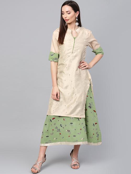 layered contrast printed dress - 16052428 - Very Small Image - 1