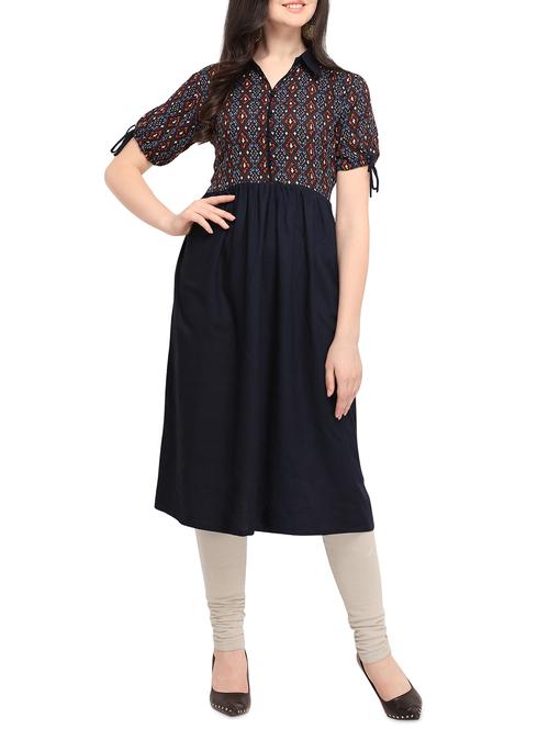 printed flared kurta - 16052456 - Very Small Image - 1