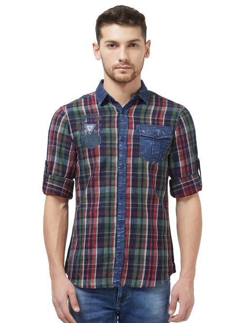 multi colored checkered casual shirt - 16052780 - Very Small Image - 1