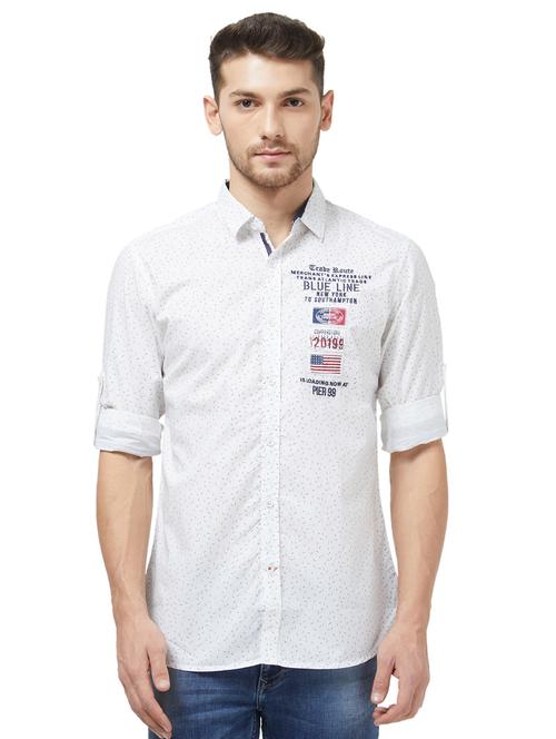 white printed casual shirt - 16052797 - Very Small Image - 1