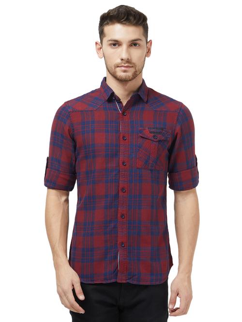 red checkered casual shirt - 16052800 - Very Small Image - 1