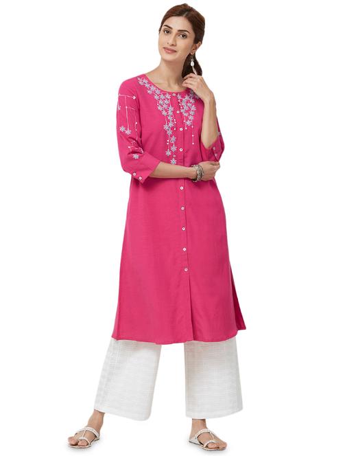 embroidered straight kurta - 16053397 - Very Small Image - 1