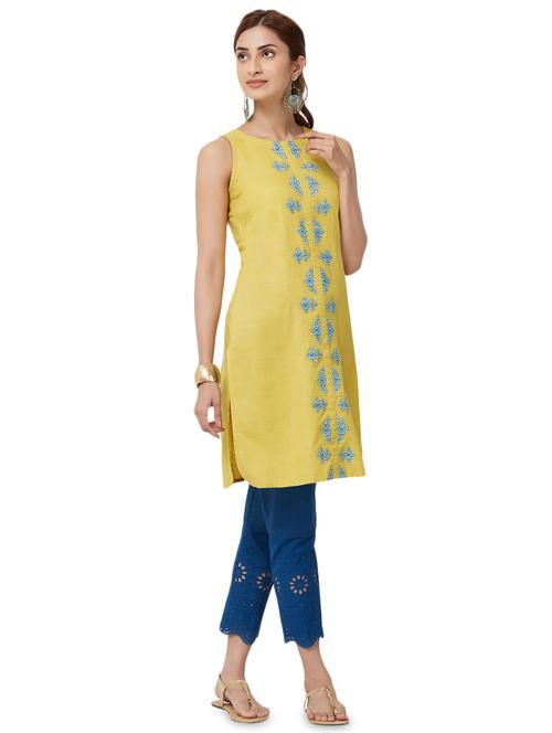 embroidered straight kurta - 16053398 - Very Small Image - 1