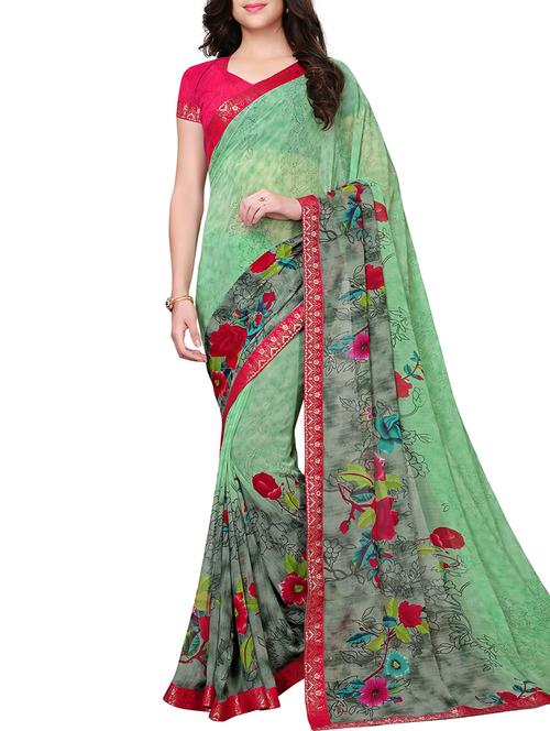 floral printed saree - 16054391 - Very Small Image - 1