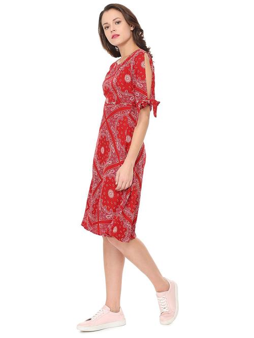 side tie-up a-line dress - 16054716 - Very Small Image - 1