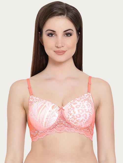 animal print lace detail t-shirt bra - 16055169 - Very Small Image - 1
