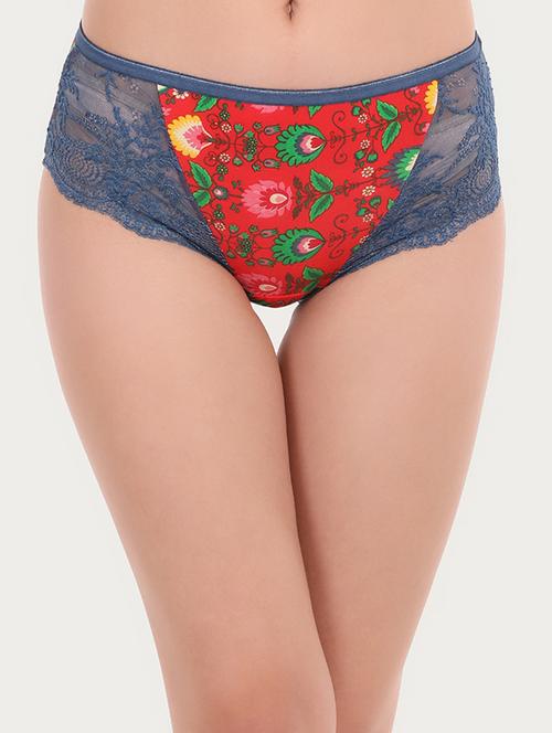 lace panel floral hipster panty - 16055188 - Very Small Image - 1