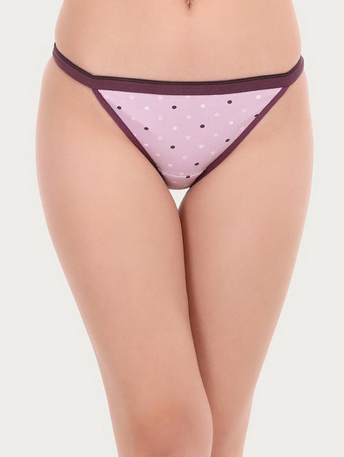 contrast seam polka dots bikini panty - 16055212 - Very Small Image - 1