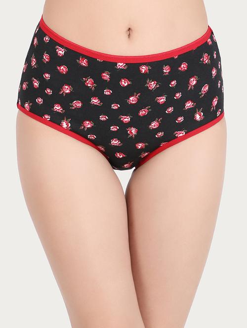 contrast seam floral hipster panty - 16055217 - Very Small Image - 1