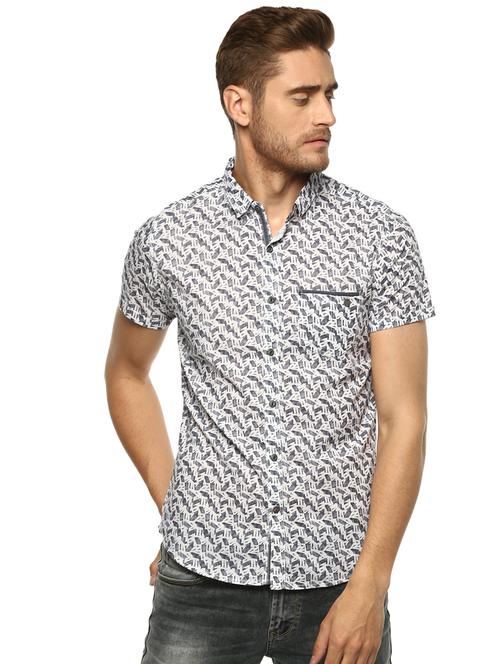 white printed casual shirt - 16055485 - Very Small Image - 1