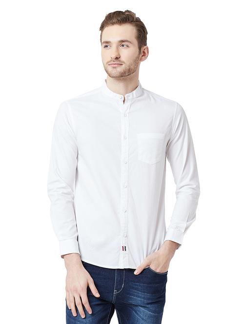 white solid casual shirt - 16055560 - Very Small Image - 1