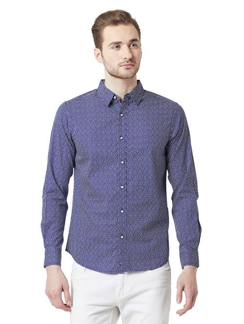 blue paisley printed casual shirt - 16055563 - Very Small Image - 1