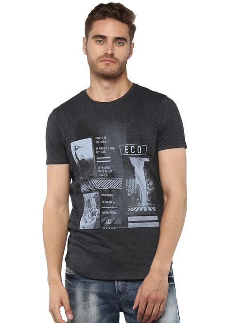 grey front print t-shirt - 16055665 - Very Small Image - 1