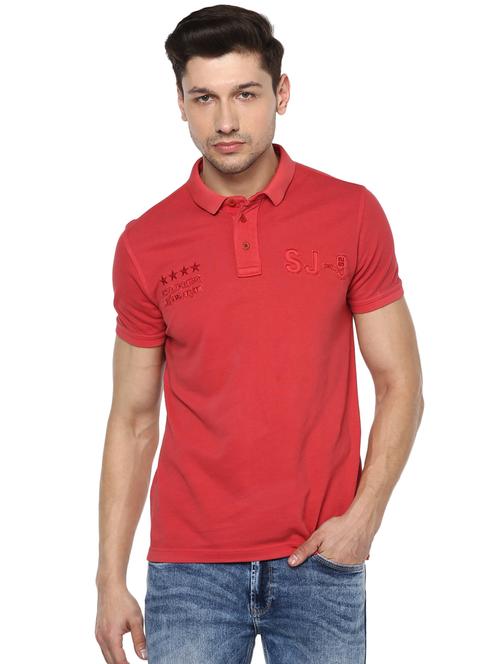 red solid polo t-shirt - 16055747 - Very Small Image - 1