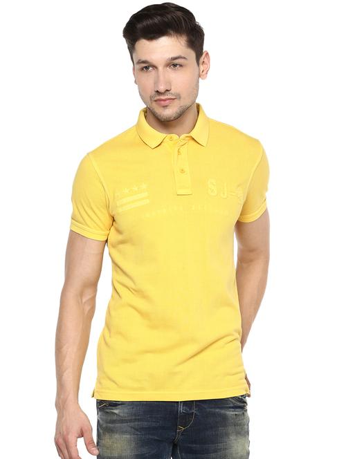 yellow solid polo t-shirt - 16055748 - Very Small Image - 1