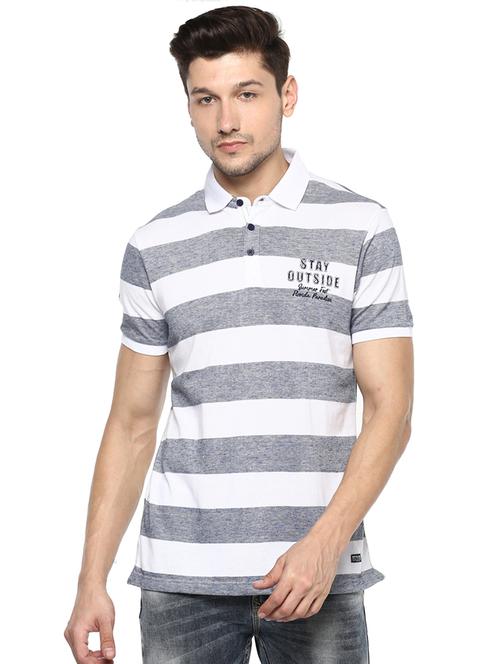 grey striped polo t-shirt - 16055758 - Very Small Image - 1