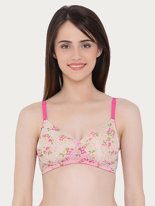 contrast strap floral t-shirt bra - 16056007 - Very Small Image - 1