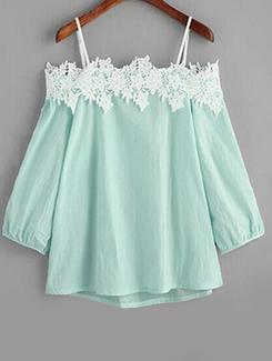 floral laced cold shoulder top - 16056904 - Very Small Image - 1