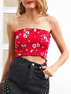 smocked floral tube top - 16056926 - Very Small Image - 1